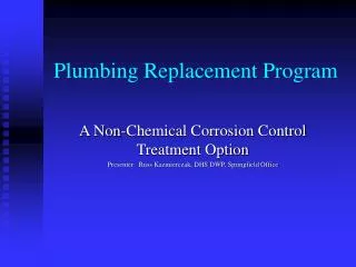 Plumbing Replacement Program