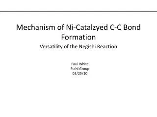 Mechanism of Ni- Catalzyed C-C Bond Formation