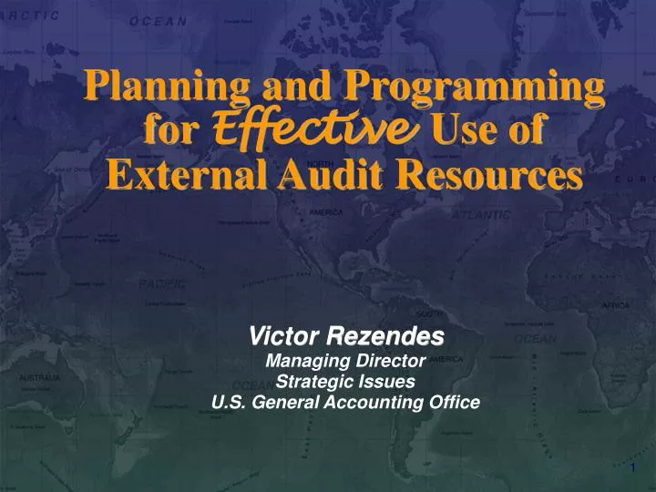 planning and programming for effective use of external audit resources