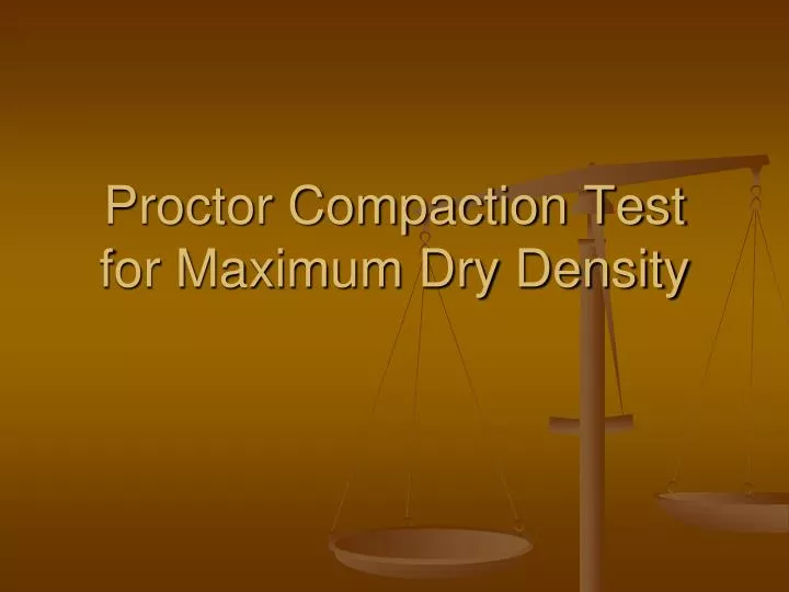 proctor compaction test for maximum dry density