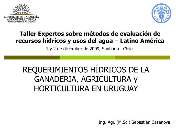 requerimientos h dricos de la ganaderia agricultura y horticultura en uruguay