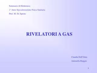 RIVELATORI A GAS