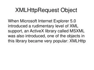 XMLHttpRequest Object