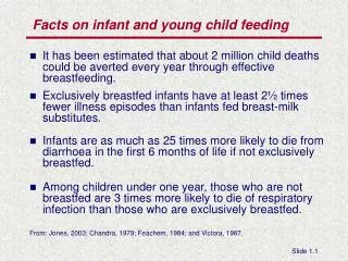 Facts on infant and young child feeding