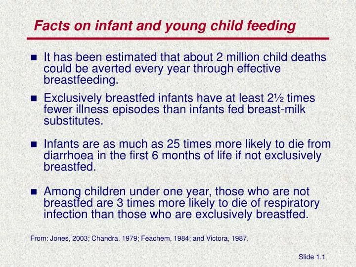 facts on infant and young child feeding