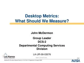 Desktop Metrics: What Should We Measure?