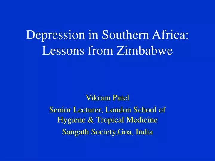depression in southern africa lessons from zimbabwe
