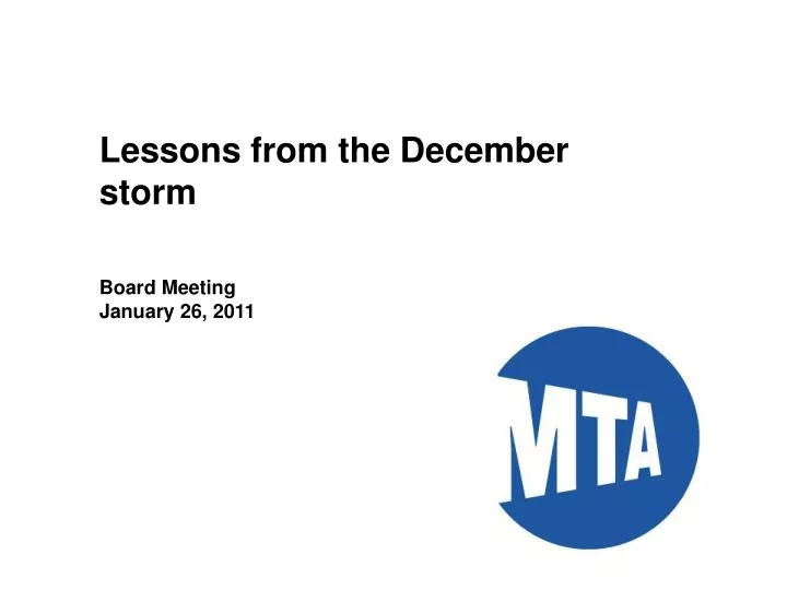 lessons from the december storm