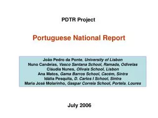 Portuguese National Report