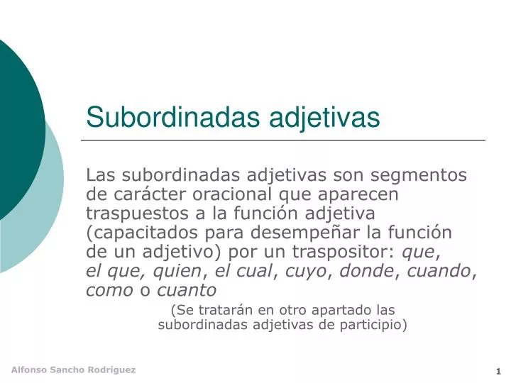 subordinadas adjetivas