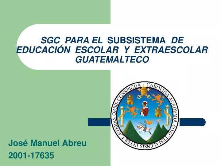 sgc para el subsistema de educaci n escolar y extraescolar guatemalteco