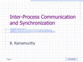 Inter-Process Communication and Synchronization