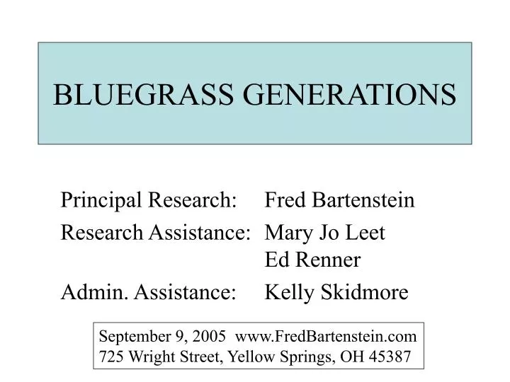 bluegrass generations