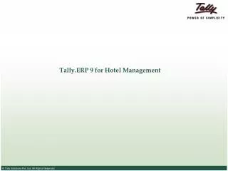 Tally.ERP 9 for Hotel Management
