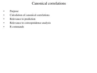 Canonical correlations