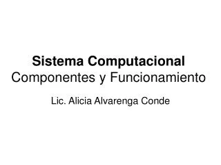 Sistema Computacional Componentes y Funcionamiento