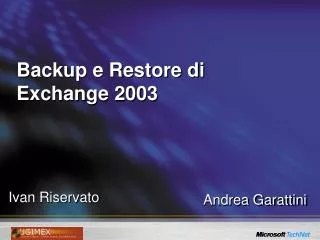 backup e restore di exchange 2003