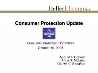 Consumer Protection Update