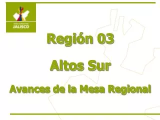 Región 03 Altos Sur Avances de la Mesa Regional
