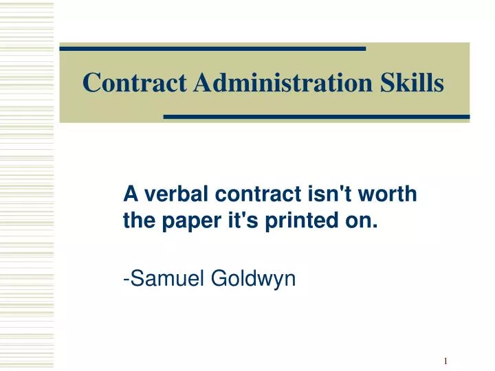 contract administration skills