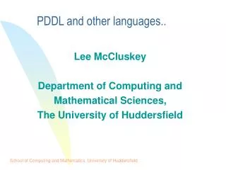 PDDL and other languages..