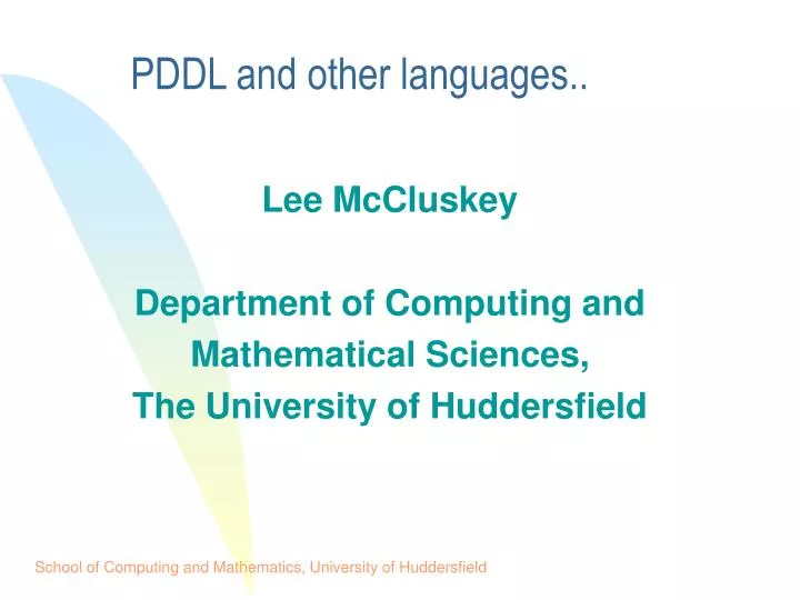 pddl and other languages