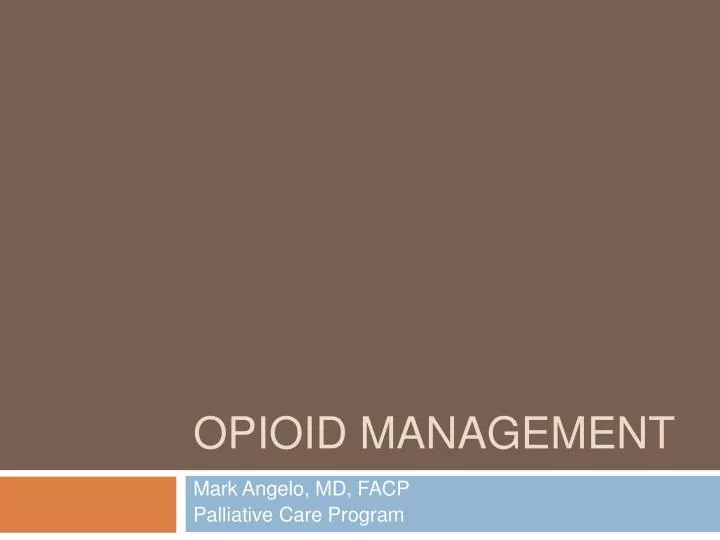opioid management