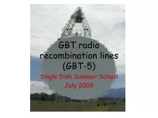 GBT radio recombination lines (GBT-5)