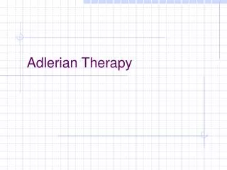 Adlerian Therapy