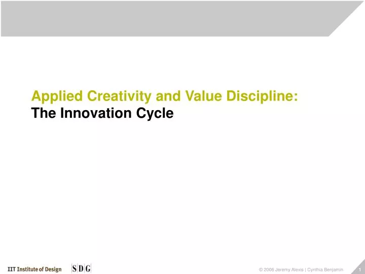 applied creativity and value discipline the innovation cycle