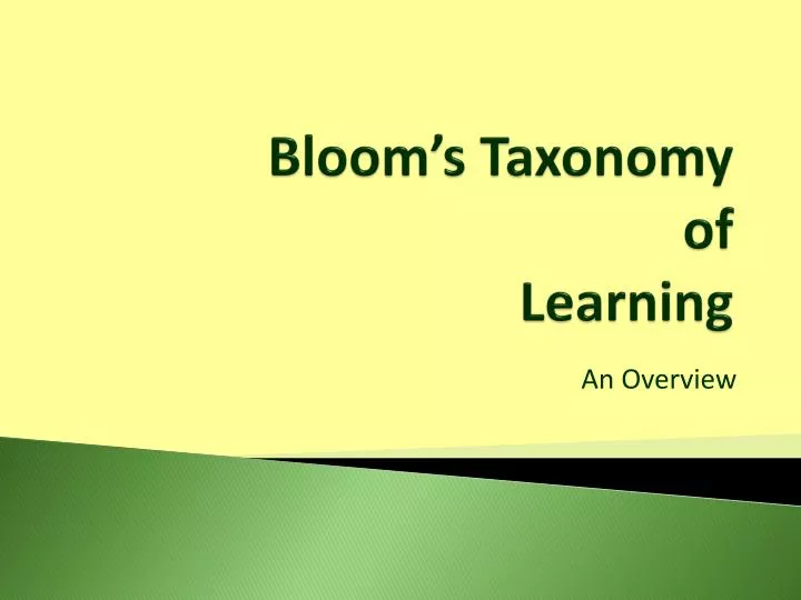 bloom s taxonomy of learning