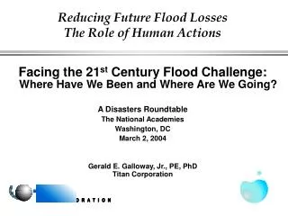 Reducing Future Flood Losses The Role of Human Actions
