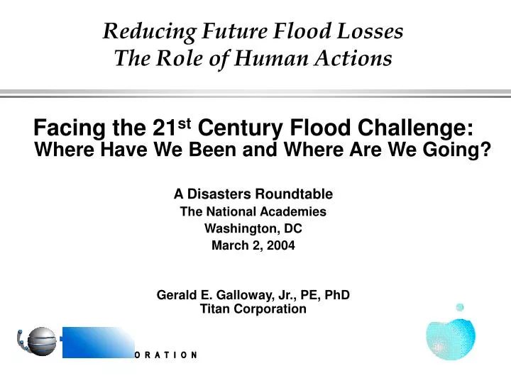 reducing future flood losses the role of human actions