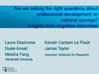 Are we asking the right questions about professional development on national surveys? Insights from cognitive interview