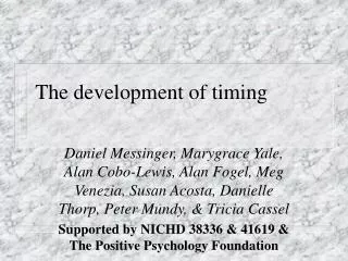 The development of timing