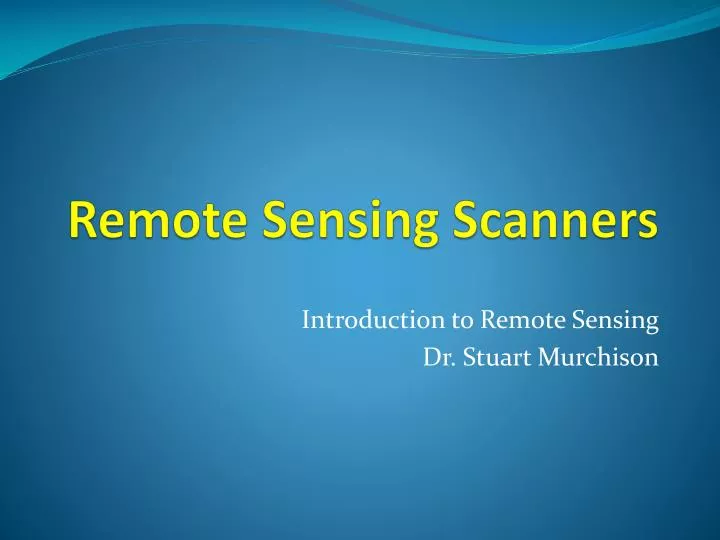remote sensing scanners