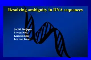 Resolving ambiguity in DNA sequences