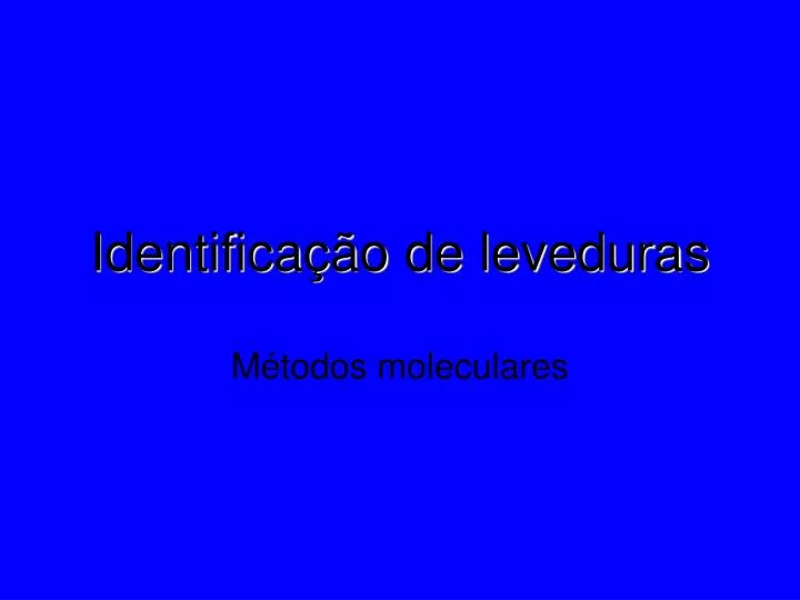 identifica o de leveduras