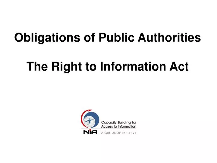 obligations of public authorities the right to information act