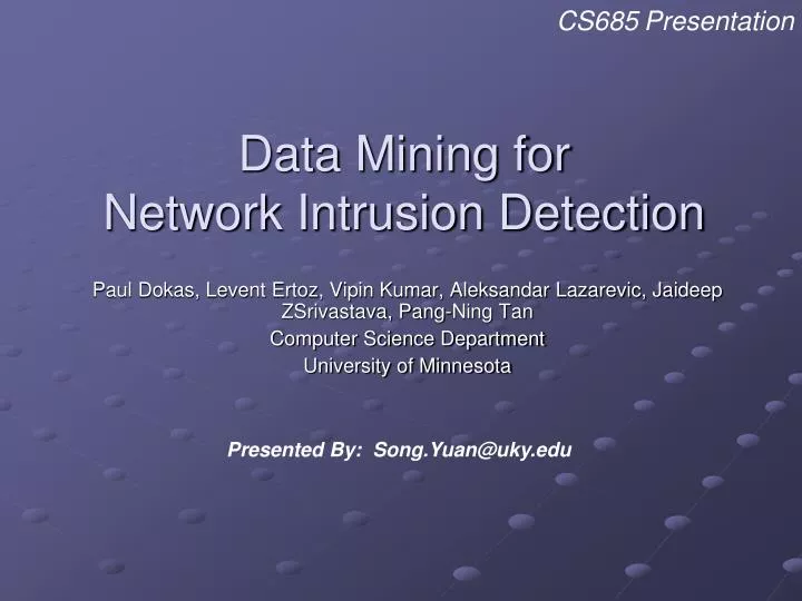 data mining for network intrusion detection