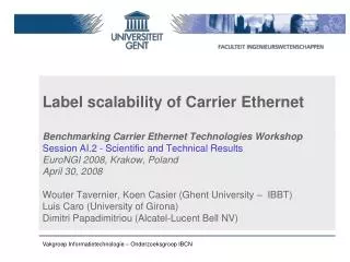 Label scalability of Carrier Ethernet