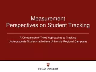 Measurement Perspectives on Student Tracking