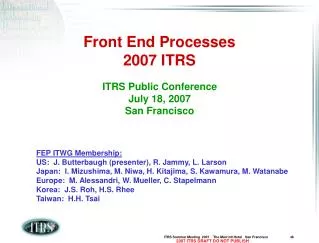 Front End Processes 2007 ITRS