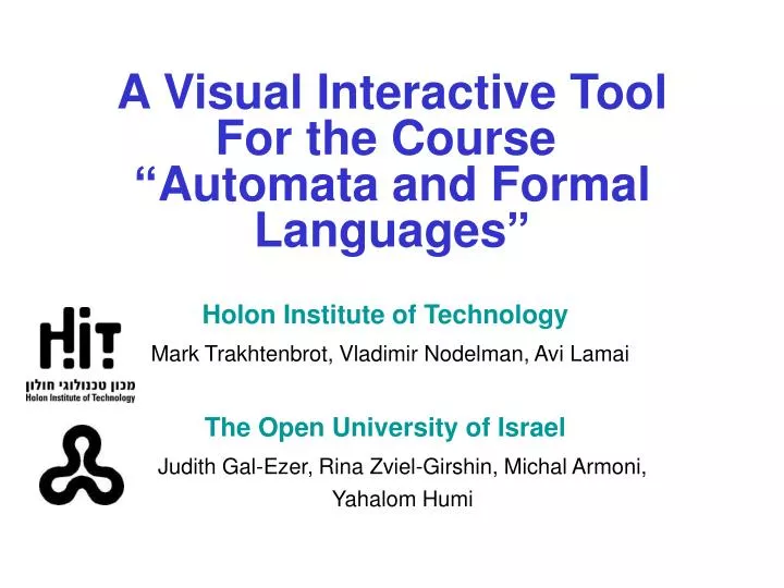 a visual interactive tool for the course automata and formal languages
