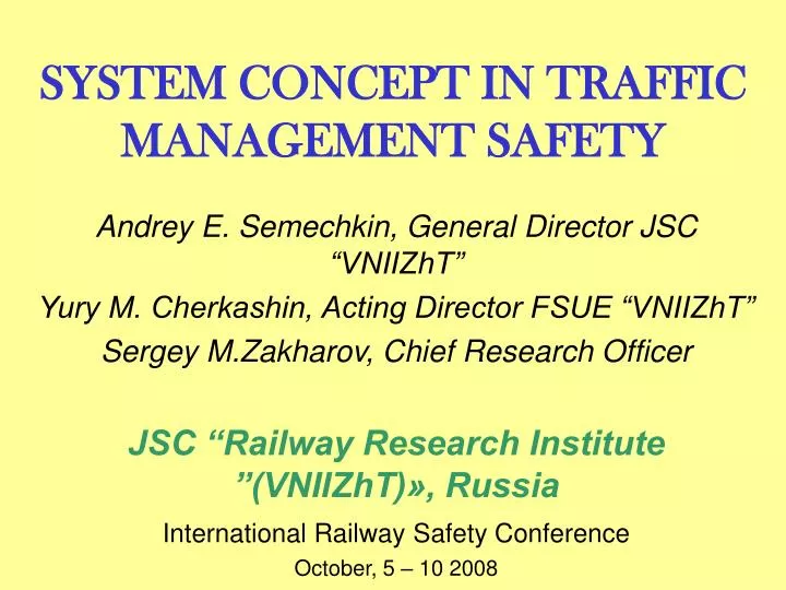 system concept in traffic management safety