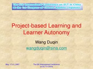 Project-based Learning and Learner Autonomy