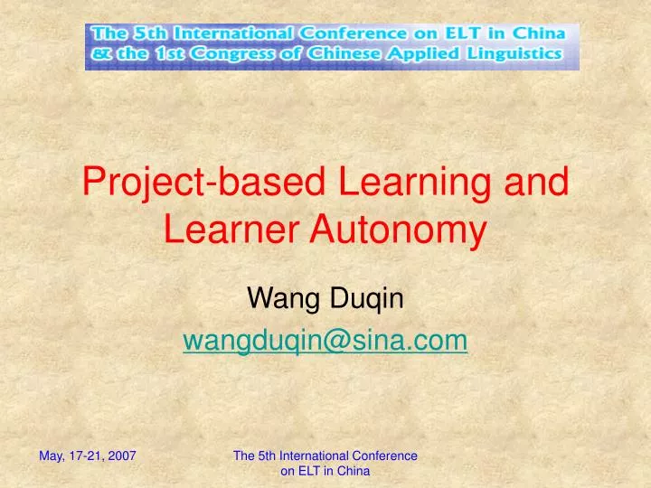 project based learning and learner autonomy