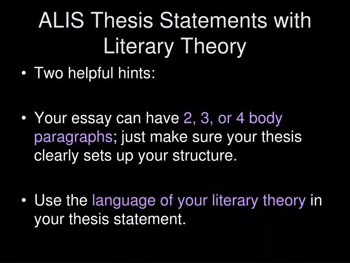 literary theory thesis topics