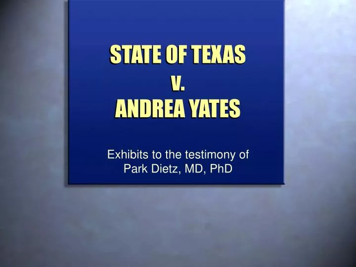 exhibits to the testimony of park dietz md phd