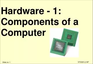 Hardware - 1: Components of a Computer